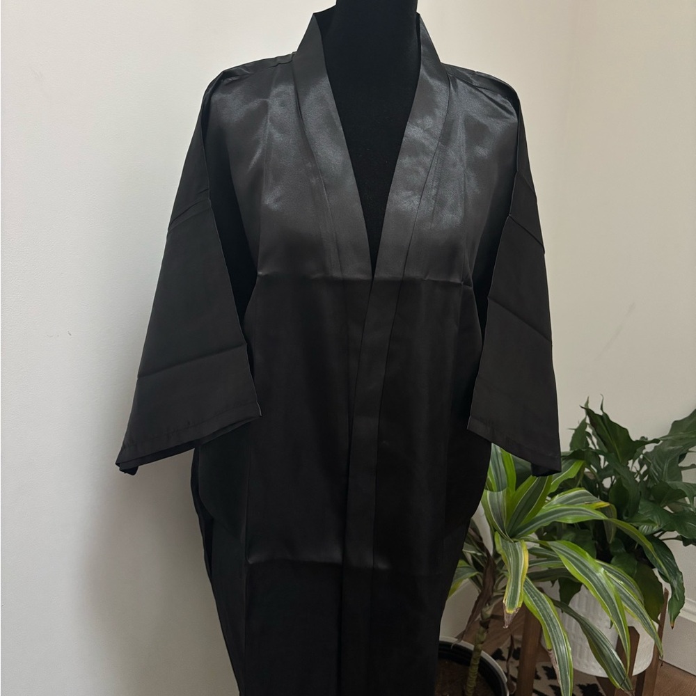 Black Kimono Robe + Eye Mask Set